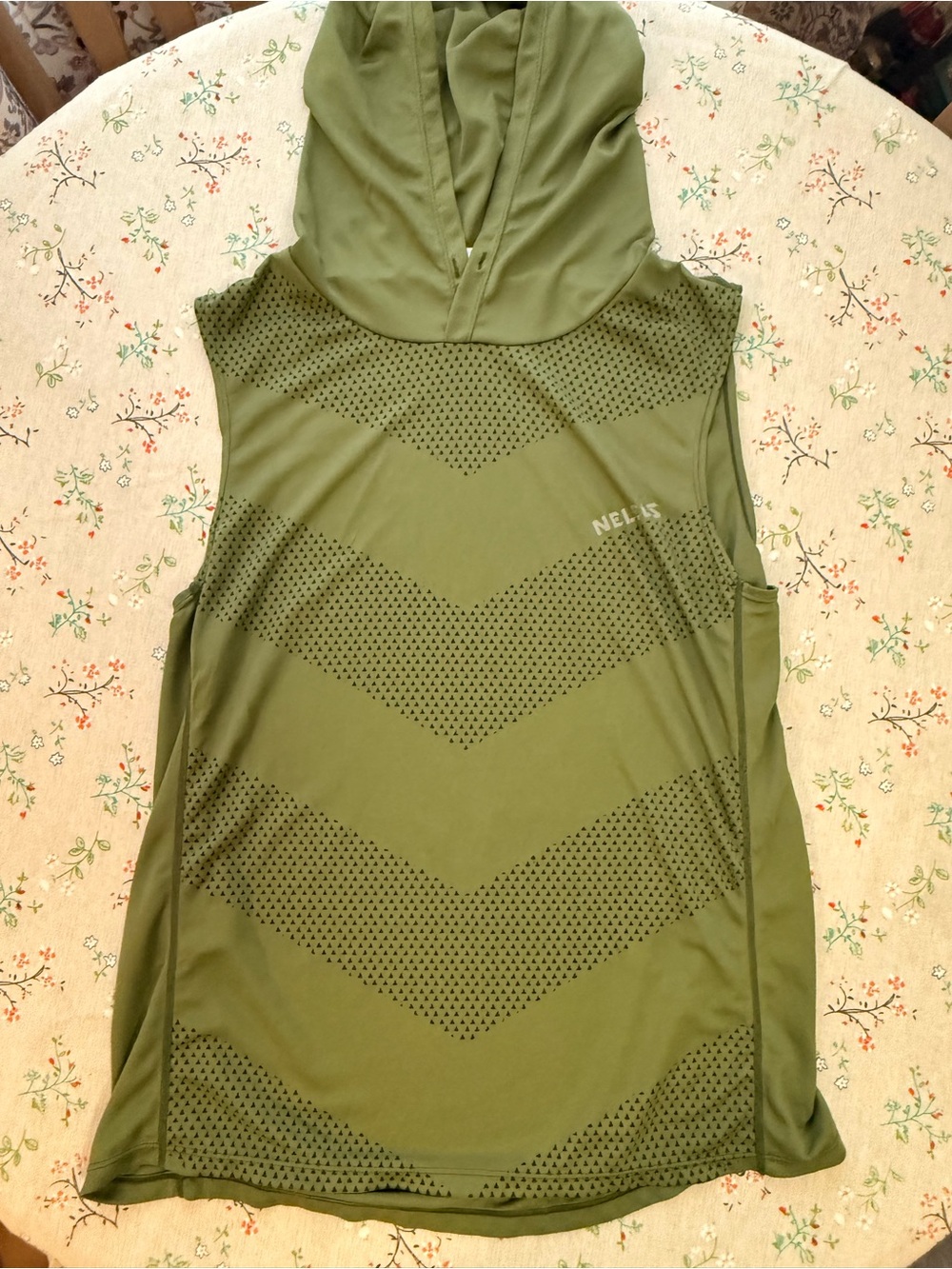 Sleeveless Hooded Performance Top - Olive Green